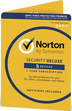 NORTON SECURITY DELUXE 3.0 1 USER 5 DEVICES 24MO ESD KEY